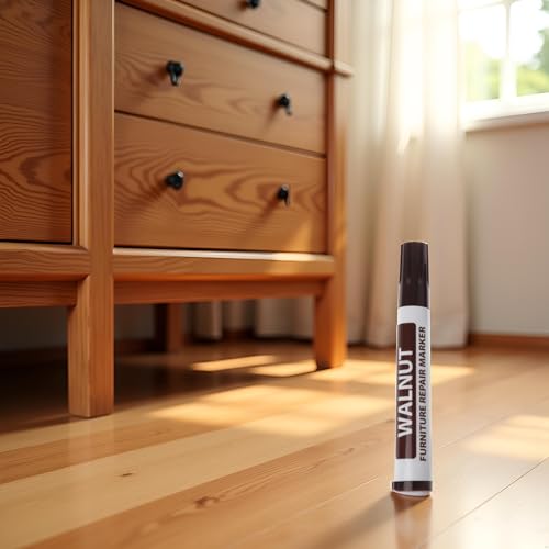1Pc Furniture Repair Wood Cabinet Floor Touch Up Markers Scratch Filler Remover - Mahogany Wood Polish and Care Wood Floor Markers 95) (Walnut)