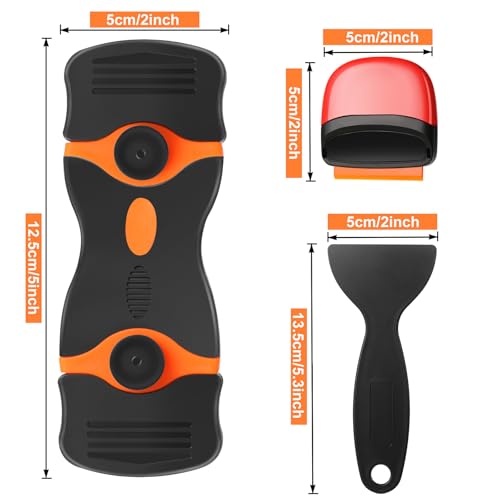 Tallew 9 Pcs Plastic Scraper Set Paint Tool Non Scratch Putty, Black - color: Black