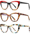 3 Pack Oversized Reading Glasses for Women with Spring Hinge - color: 3 Pack Mix C3*
