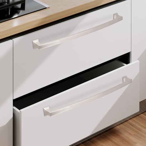 COTYKILEY 10 Pack 12.6 Inch(320mm) Brushed Satin Nickel Cabinet Handles Kitchen Cabinet Pulls Cabinet Door Handles Kitchen Cabinet Hardware Cupboard Drawer Pulls Dresser Handles - color: Brushed Satin Nickel, size: 12.6" Hole Center（320MM）