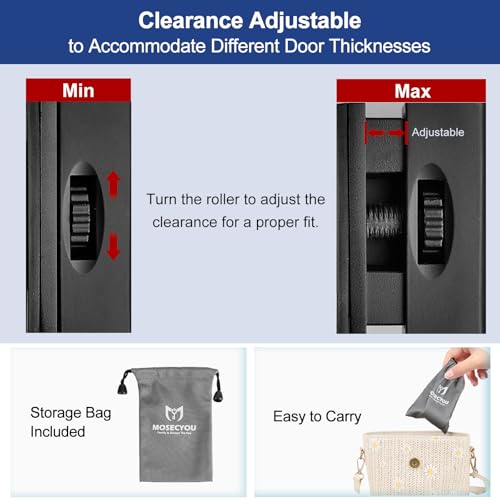 Home/Hotel Security Extra Door Lock, Portable, Flip Action Style - color: Black