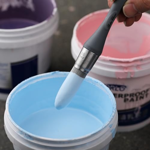 Bates- Trim Paint Brush, 3 pcs, 5/8”, 3/4” and 1”, Ergonomic Handle, Grey Theme, Trim Brushes for Painting - color: Grey Theme, size: 5/8”, 3/4”, 1”