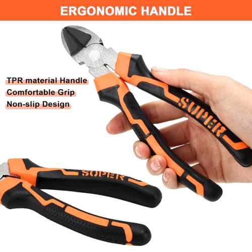 3-Piece 8 Inch Pliers Set | Needle Nose, Diagonal Cutting, Slip Joint Pliers, For Plumbing - size: 8 INCH