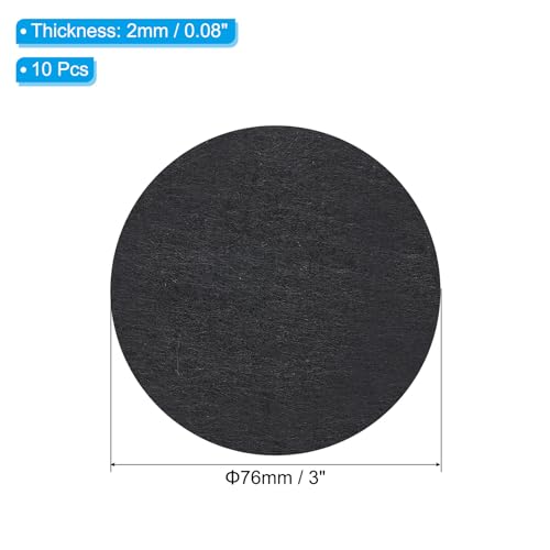 PATIKIL 3 Inch Diameter Lamp Base Felt, 10Pack 2mm Thickness Round Soft Adhesive Non-Slip Anti-Scratch Backed Felt for Lamp Furniture DIY Craft, Black - color: Black, size: 3 Inch