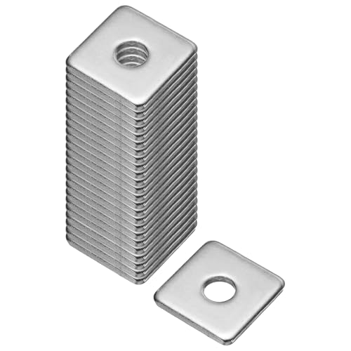 uxcell Square Washer, 25Pcs M6x20x20x2mm 304 Stainless Steel Square Plate Washers Flat Pad Spacer Gasket for Hardware Fastener - size: M6x20x20x2mm