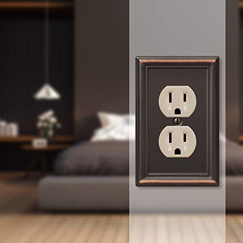 Amerelle 149DDB Chelsea Wallplate, 1 Duplex, Steel, Aged Bronze, 1-Pack - color: Aged Bronze, size: 1 Duplex
