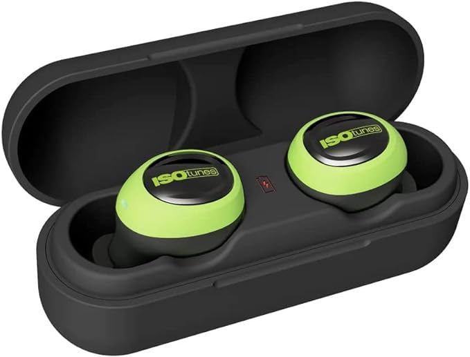 ISOtunes Free 2.0 Bluetooth Hearing Protection, OSHA Compliant Work Earbuds - color: Safety Green