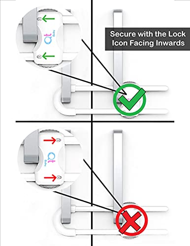 QT BABY Baby Proofing Cabinet Locks | Adjustable U Shaped Baby Safety Latches for Drawers, Fridge, Closet |Modern Baby Proofing Cabinet Lock with Extra Secure Lock Buttons (Pack of 8, White) - color: White, size: Pack of 8
