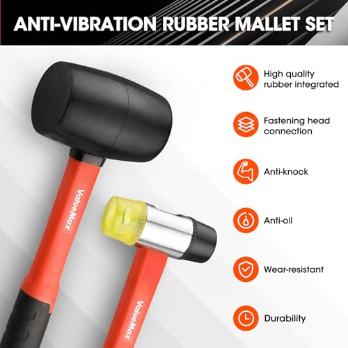 ValueMax 2PCS Rubber Mallet Set