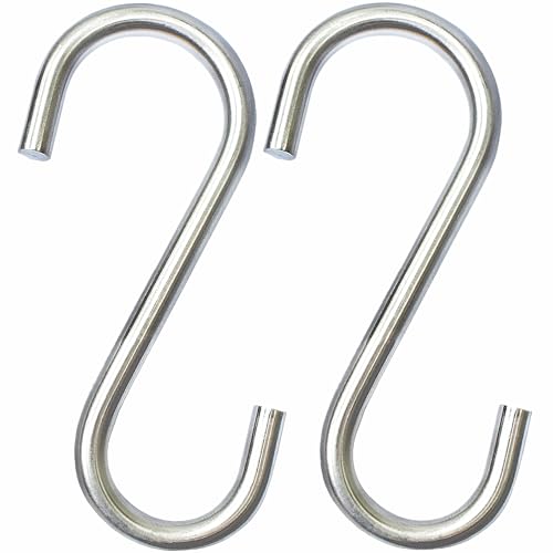 Heavy Duty S Hooks Hanging Metal Hook Large 304 Stainless Steel Diameter 5/16 in Rust Proof for Swing Hammock Garden Outdoor Tools