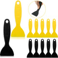 Mudder 12 Pieces Plastic Spatula Putty Knife Scrapers, Black, Yellow - color: Black, Yellow