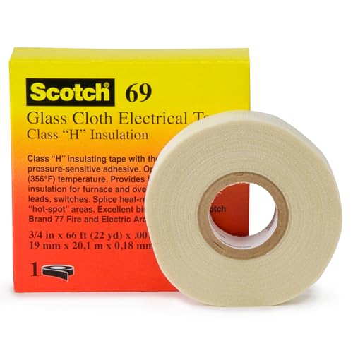 3M Glass Cloth Electrical Tape 69, 3/4 in x 36 yd (108 ft), 1 Roll - size: 3/4 in x 36 yd