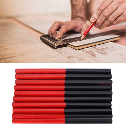 Dioche 10pcs Carpenters Pencils Red Blue 2 Core Hex 2 Head DIY Woodworking Pen Hand Tools Carpenters Pencil Set for Woodworking, Framing, Construction & Multi-Surface Marking