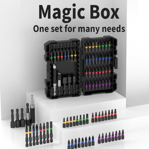 NAWIN Impact Driver Bit Set,45 Piece Screwdriver Bit Set,Impact Tough Screwdriving Bit Set (Black) - style: 45-Pc. Set