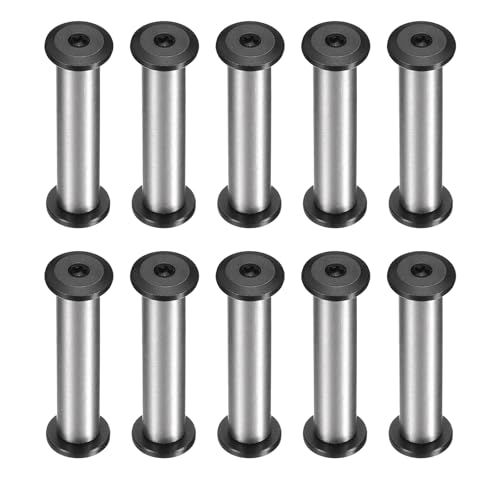 HARFINGTON 10pcs Knife Handle Screws 6 x 25mm M4 Torx Sink Head Stainless Steel Pocket Knife Pivot Pin Folding Knives Bolts Fasteners for Blade Fixing, Black/Silver - size: 6 x 25mm