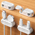 Chfeila 4Pack Magnetic Cable Clips, Dual Slot Cable Holder Clips, White - color: White-4Pack
