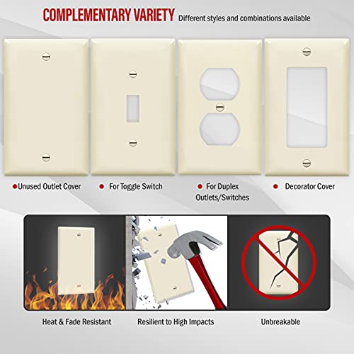 ENERLITES Blank Device Wall Plate, Gloss Finish, Standard Size 1-Gang 4.50" x 2.76", Polycarbonate Thermoplastic, 8801-LA, Light Almond (Pack of 2) - color: Light Almond, size: Standard (Pack of 2)