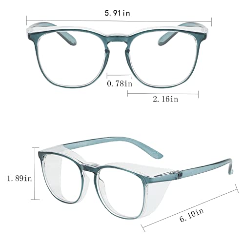 Safety Glasses for Men Women Nurses Anti Fog Stylish Fashion Comfortable Goggles with Side Shields Eye Protection for Adult - color: Dark Blue