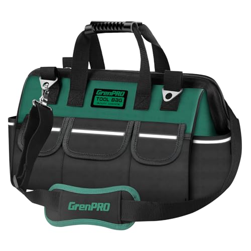 GRENPRO 16" Heavy Duty Tool Bag Organizer, Wide Mouth Portable Toolbox - size: 16 Inch Soft Bottom