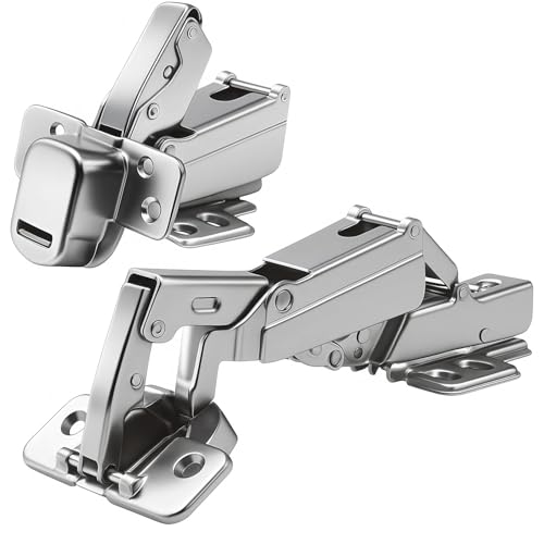 TamBee 1/2 Inch Overlay 175 Degree Cabinet Door Hinges 48mm Frameless Soft Close Lazy Susan Hinges for Corner Kitchen Adjustable,2 Pcs/1 Pair (Half Overlay) - size: 175° Half Overlay