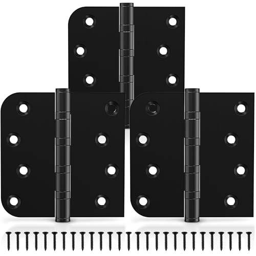 KOLET Ball Bearing Door Hinges, 4 x 4 Inches, Matte Black, 3 Pack - color: Matte Black, size: 3 Pack