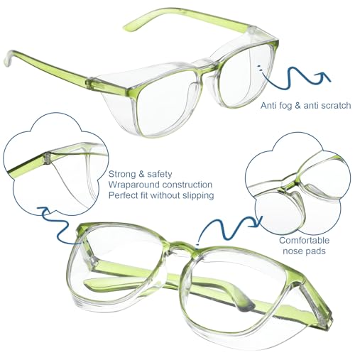 12 Pack Safety Glasses Goggles Anti-Fog Protective Eyewear - color: Multiple Colors