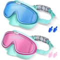 Seago Kids Swim Goggles with Nose Cover 2 Pack for 3-14 Anti-Fog Clear View - color: Blue Green & Blue Pink
