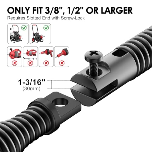 POPULO 9-in-1 Ultimate Professional Drain Snake Attachment Set: Large 6-Blade Root Cutter and 8-Piece Drill Auger attachment, for 1.5-4 Inch Pipes, Annihilates Tree Roots & Tough Clogs - style: 9 - Piece