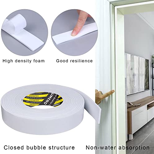 White Foam Tape Weather Stripping Sealing Sponge,2in x 16.4FT - color: White, size: 2in x 16.4FT