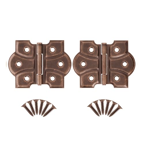 Antique Copper Butterfly Hinges with Removable Pin - Pack of 2 - Surface Mount Cabinet Door Hinges - UA-261-HAC (1) - color: Antique Copper