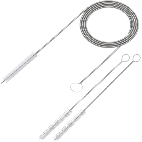 Long Drain Wire Brush, 60 Inch Flexible Pipe Tube Brush, Nylon Stainless Steel Sunroof Drain Cleaning Tool & Straw Cleaning Brush for Home, Kitchen, Fish Tank, Water Pump Accessories