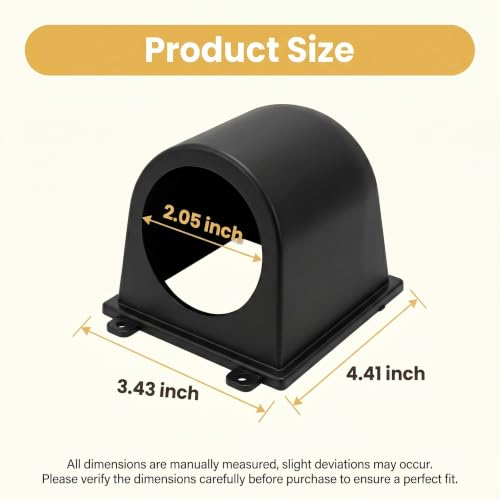 Car 2" 52mm Gauge Pod, ABS Plastic Console Dashboard Pod Holder, Waterproof Auto Console Dash Meter Cup, Car Black Single Hole Pillar Gauge Pods, Universal for Most Cars/Trucks/Boats