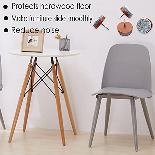 40pcs Round Heavy Duty Nail-on Felt Pad for Furniture Chair Table Leg Feet Floor Protectors Slide Smoothly (Brown, Pad Diameter 20mm) - color: Brown 20mm(40 Pcs)