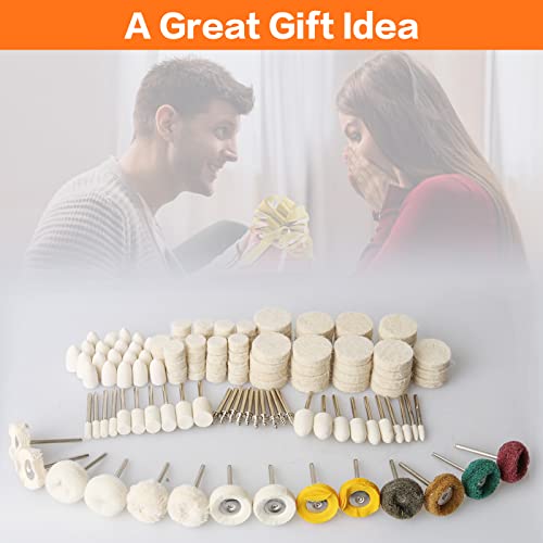134Pcs Polishing Kit for Dremel Buffing Wheels, 1/8" Shank Polishing Bits - style: 134PCS Buffing Wheels