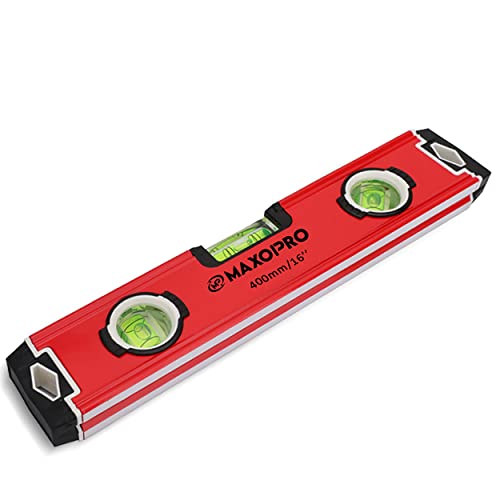 16-Inch Torpedo Level Magnetic - Heavy-Duty Box Leveler Tool with 3 Vials 45,90,180 - Aluminum Alloy Magnetic Level Tool - Lightweight and Sturdy Plumbing Level for Professionals