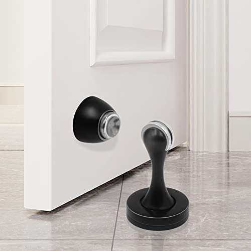 Solid Mental Magnetic Door Stop, Wall Mounted, Black, 2 Pack - color: 2 PCS Black