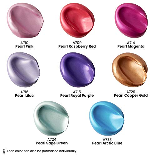 ARTEZA Metallic Acrylic Paint Set, 8 Vibrant Colors, 4.06 oz High-Viscosity - style: 8 x 120ml (4.06 fl oz) Vibrant Essentials