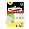 FrogTape reMOVEables Heavy Duty Wall Hooks - 8 Hooks and 12 Strips - Holds up to 3 lbs - No Damage - Easy to Remove & Reuse - Medium Wall Hook with Adhesive Strips - White (Pack of 8) - size: Pack of 8, style: Medium