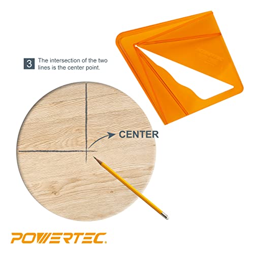 POWERTEC 72114 10" Round Center Finder Clear Acrylic Compass Tool and Plastic Center Finder for Wood Turning Lathe Work – Wood Turner Tools Series - style: center finder set