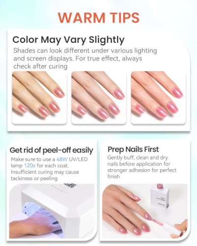 Makartt Nude Gel Nail Polish Set 15ML : 6 Shimmer Colors - color: Spring in Bergen