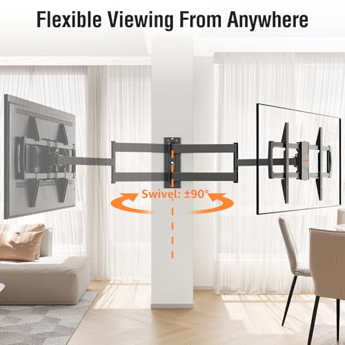 32" Long Arm TV Wall Mount for 32-75 Inch TV, Corner TV Bracket Single Stud - size: TV 42-75". Arm 32"