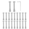 HARFINGTON 20 Set M6x50mm Hex Drive Socket Cap Bolt and M6x10mm Nuts with M4 Hex Wrench, Furniture Connector Bolts and Screws for Furniture Countersunk Belt, Silver - size: M6x50mm, M6x10mm