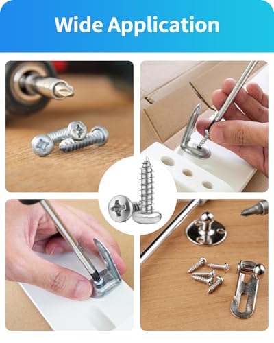 550Pcs 304 Stainless Steel Wood Screws Assortment Kit, Phillips Pan Head Sheet Metal Screw Self Tapping Screws Set, #4#6#8#10#12 Wood Assorted Screws, Length 1/4" to 1-1/2" (Pan Head 550PCS) - style: Pan Head 550PCS