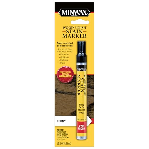 Minwax 634900000 Wood Finish Stain Marker for Touch Ups, Ebony - size: Pack of 1 (1/3 oz each)