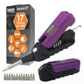 Kelvin Tools - Kelvin 17 Urban Screwdriver Set, All in One Everyday Multitool Screwdriver, Multi-Tip, Compact & Universal Precision, 13 Bit Set with Tape Measure, Liquid Level, Hammer and Flashlight - color: Purple