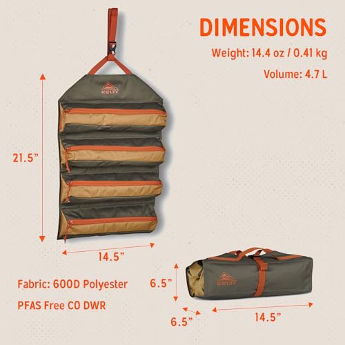 Kelty Chef Roll – Kitchen Basics Organization Kit for Cooking Tools, Knives, Deep Zippered Pockets, Rollup Storage