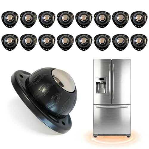 Heavy Duty Self Adhesive Furniture Casters 16 Pack Stick-On Swivel Wheels - color: Black-16