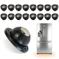 Heavy Duty Self Adhesive Furniture Casters 16 Pack Stick-On Swivel Wheels - color: Black-16