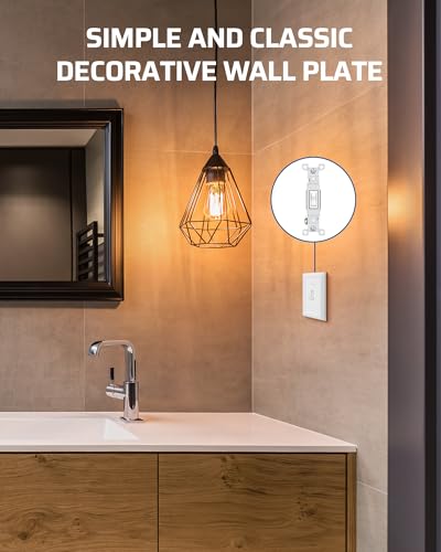 DEWENWILS Single Toggle Wall Plates, White Metal Light Switch Cover Plates - color: White, size: 1 Toggle 2PK