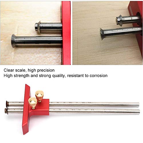 Wood marking gauge, Stainless Steel Woodworking Double Head Scriber Ruler Marking Gauge Wood Scribe Tool Carpentry For Carpenter